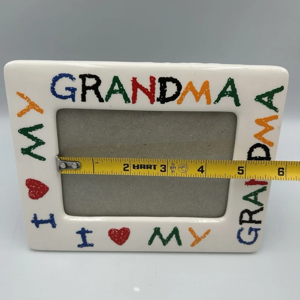 Vintage 1988I Love My Grandma Ceramic Picture‎ Frame 3.5 X 5 Made in Taiwan